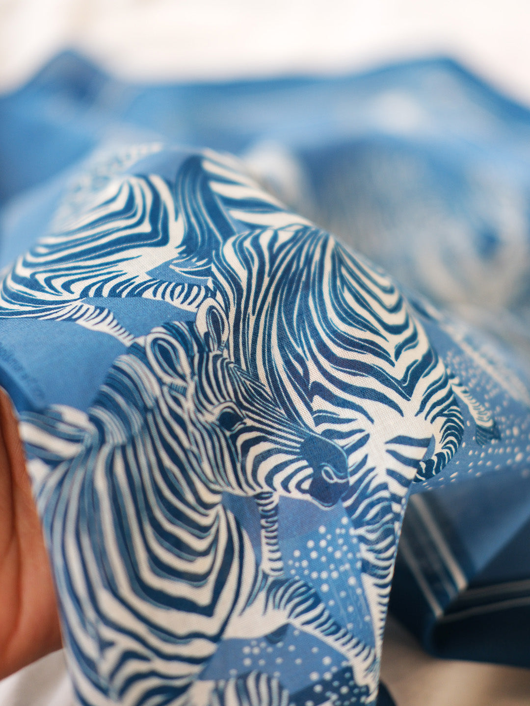 Zebra Tote Bag + Bandana Gift Set  (Blue)