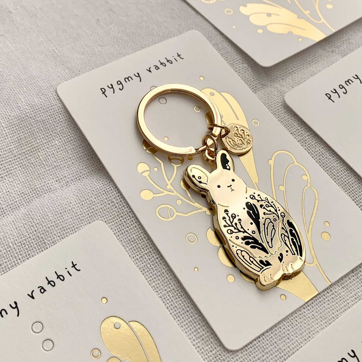 Rabbit Enamel Keychain + Pin Set (Pygmy Rabbit) Keychains
