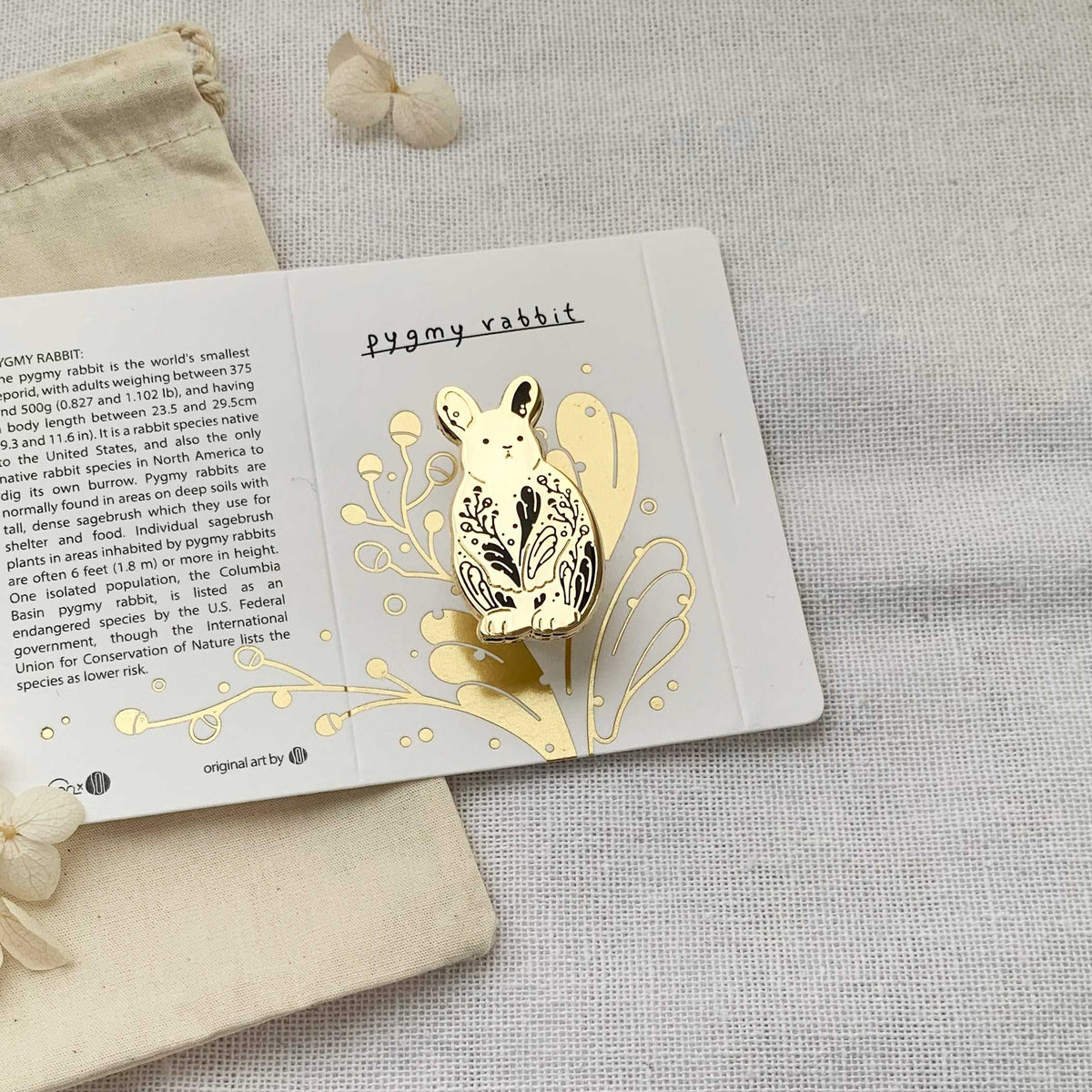 Rabbit Enamel Keychain + Pin Set (Pygmy Rabbit) Keychains