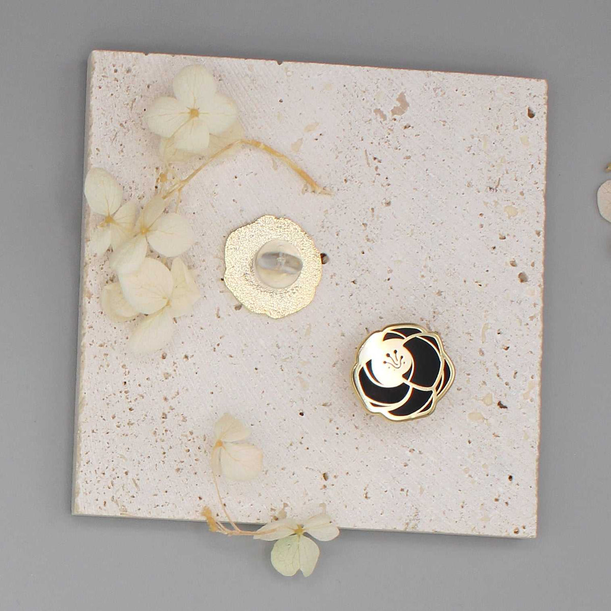 Rose Enamel Pin (black) Brooches & Lapel Pins