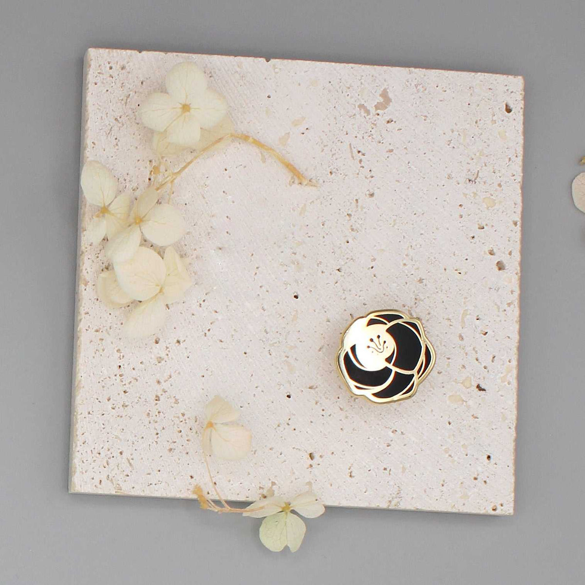 Rose Enamel Pin (black) Brooches & Lapel Pins