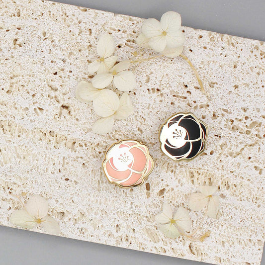 Rose Enamel Pin Set (pink+black) Brooches & Lapel Pins