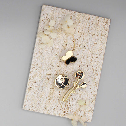 Minimal Garden Pin Collection (black) Brooches & Lapel Pins