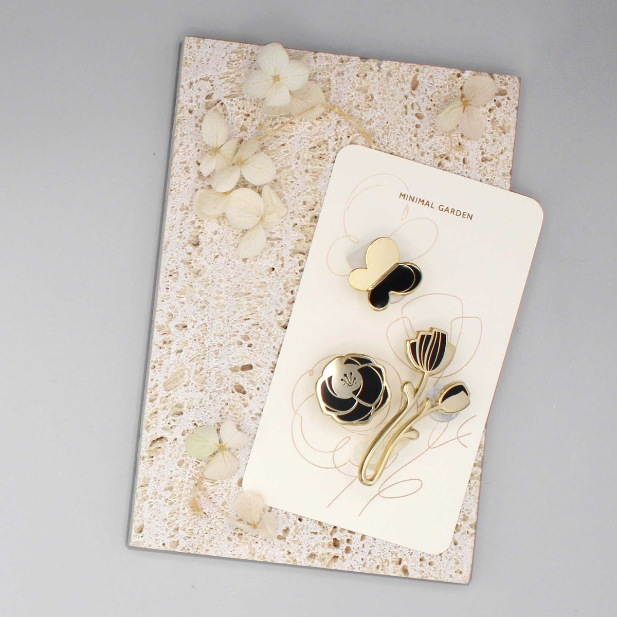 Minimal Garden Pin Collection (black) Brooches & Lapel Pins