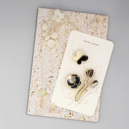 Minimal Garden Pin Collection (black) Brooches & Lapel Pins