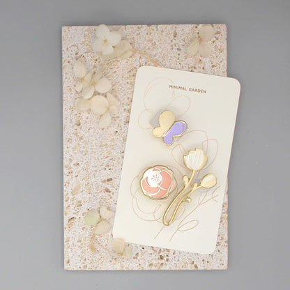 Peony Enamel Pin (off-white) Brooches & Lapel Pins