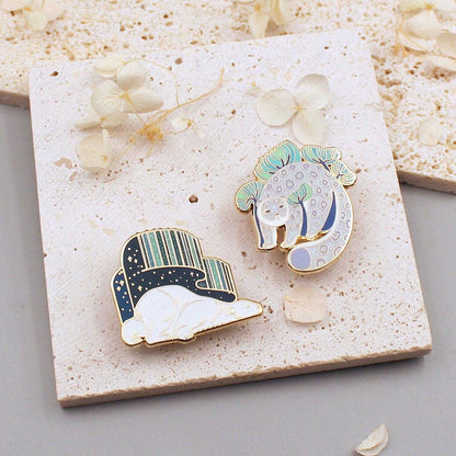 Polar Bear, Aurora Enamel Pin Brooches & Lapel Pins