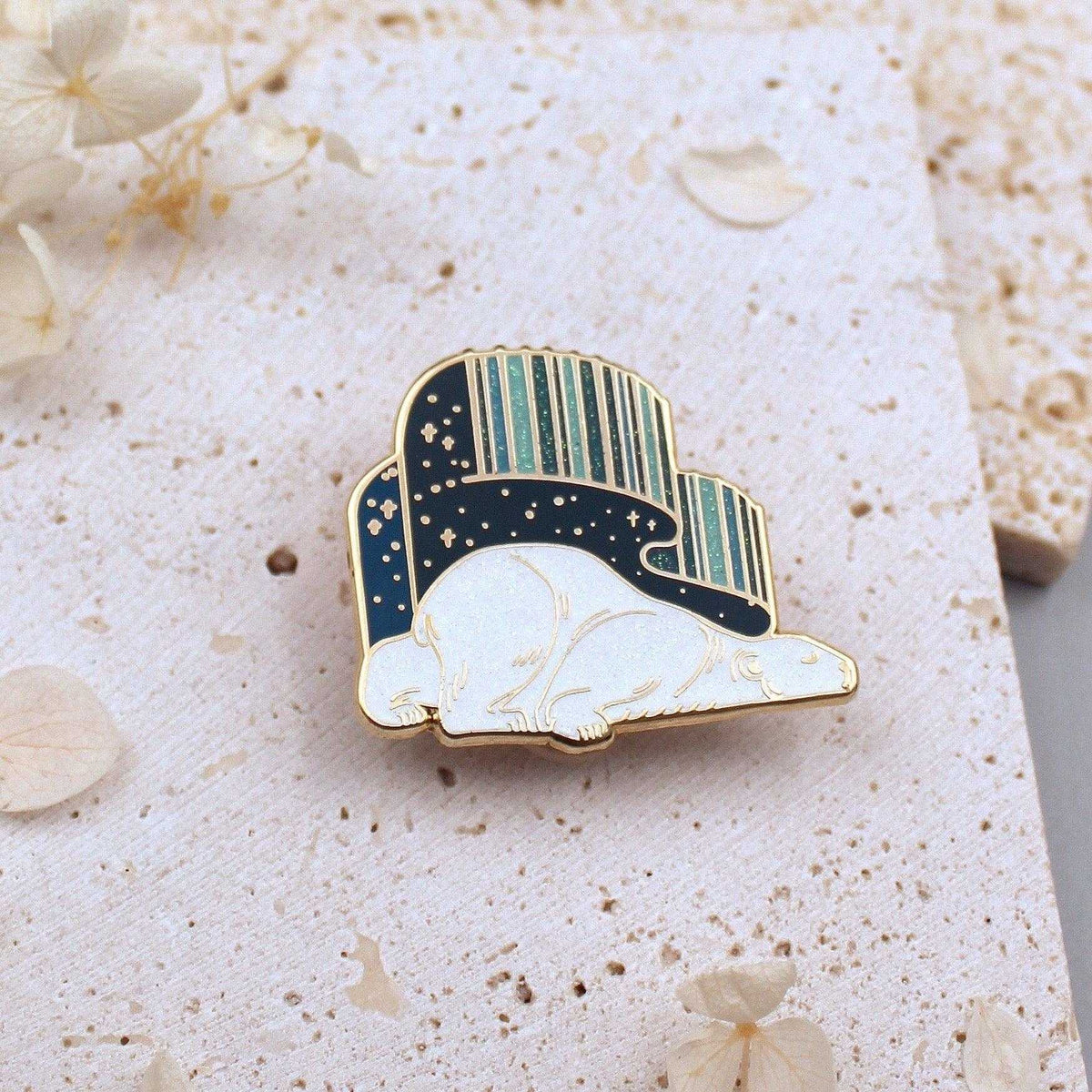 Polar Bear, Aurora Enamel Pin Brooches & Lapel Pins