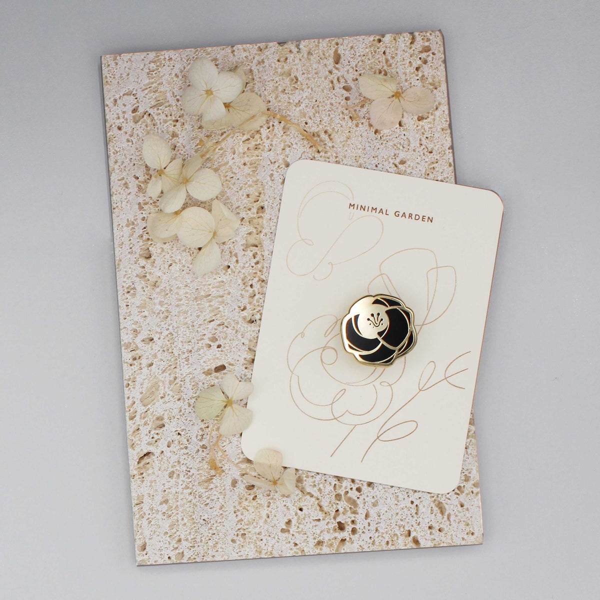 Rose Enamel Pin (black) Brooches & Lapel Pins
