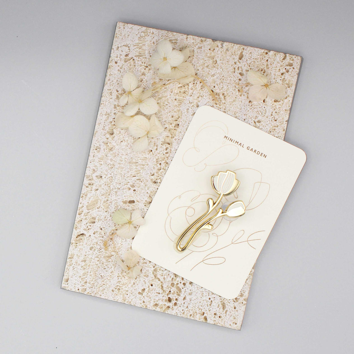 Peony Enamel Pin Set (off-white+black) Brooches & Lapel Pins