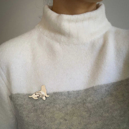 Sea Lion Enamel Pin Brooches & Lapel Pins