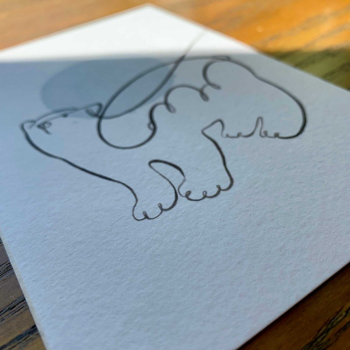 Polar Bear One Line Art Print Postcard Post Cards