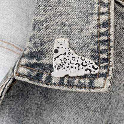 Snow Leopard Enamel Pin Brooches & Lapel Pins
