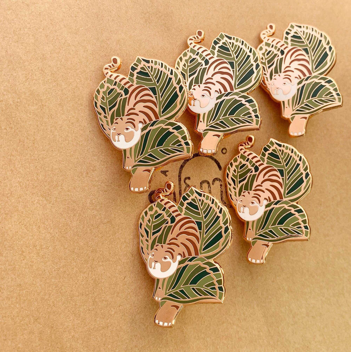 Tiger, Calathea Enamel Pin Brooches & Lapel Pins