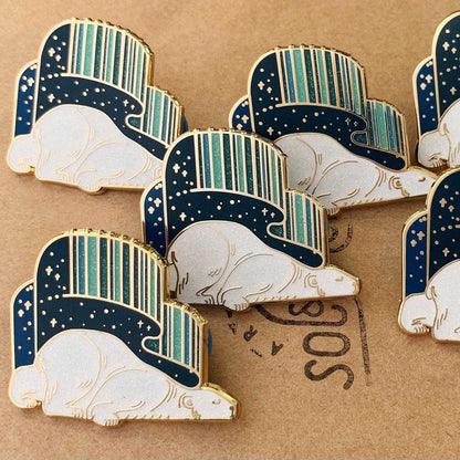 Polar Bear, Aurora Enamel Pin Brooches & Lapel Pins
