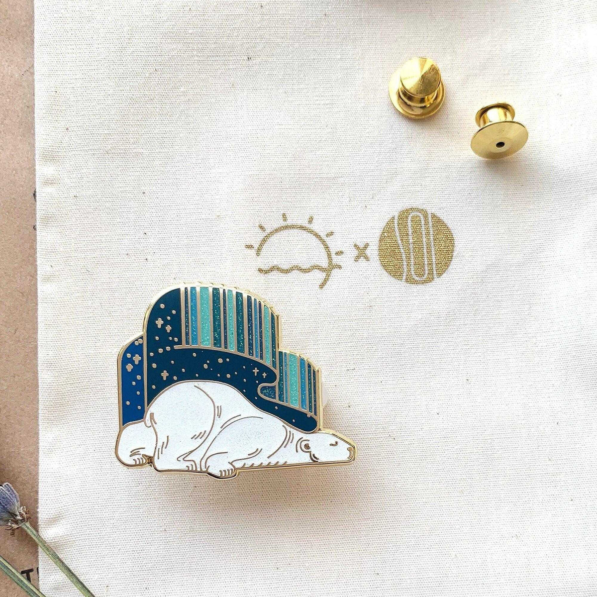 Polar Bear, Aurora Enamel Pin Brooches & Lapel Pins