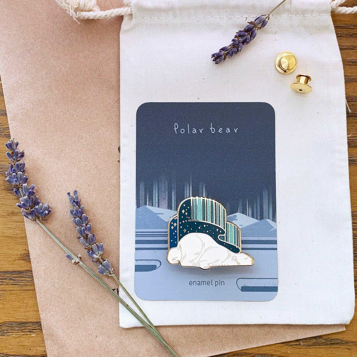 Polar Bear, Aurora Enamel Pin Brooches & Lapel Pins