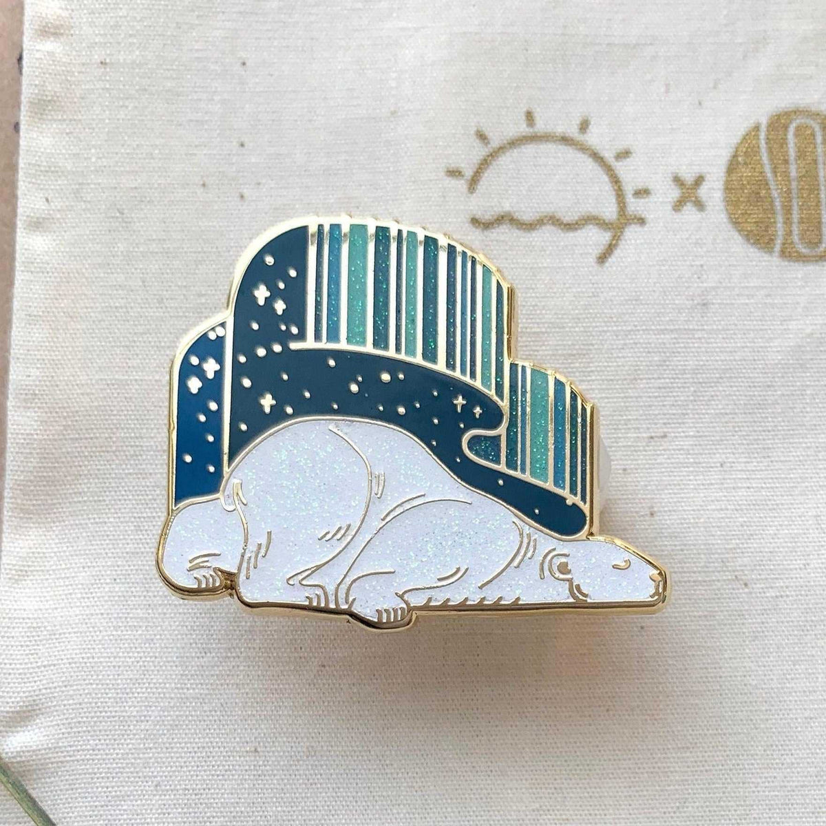 Polar Bear, Aurora Enamel Pin Brooches & Lapel Pins