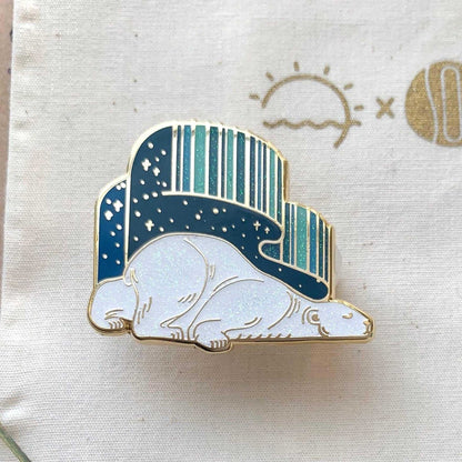 Polar Bear, Aurora Enamel Pin Brooches & Lapel Pins