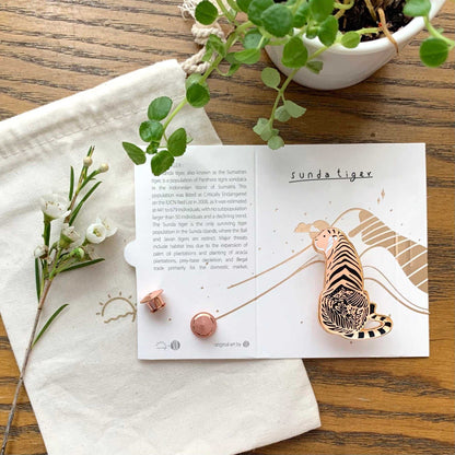 Tiger Enamel Pin (Sunda Tiger) Brooches & Lapel Pins