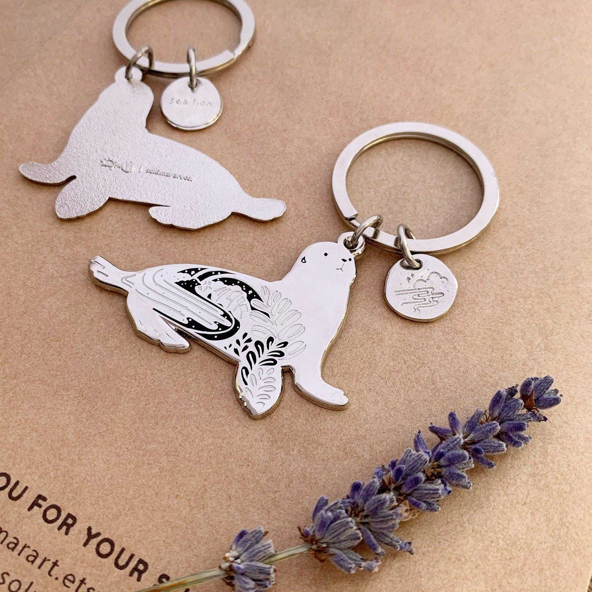 Sea Lion Enamel Keychain Keychains