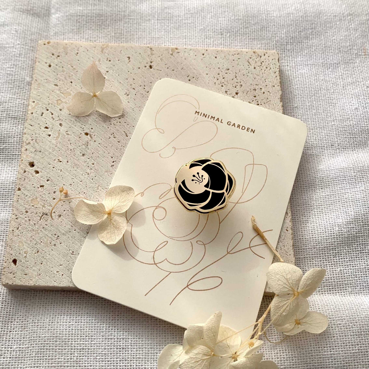 Rose Enamel Pin (black) Brooches & Lapel Pins