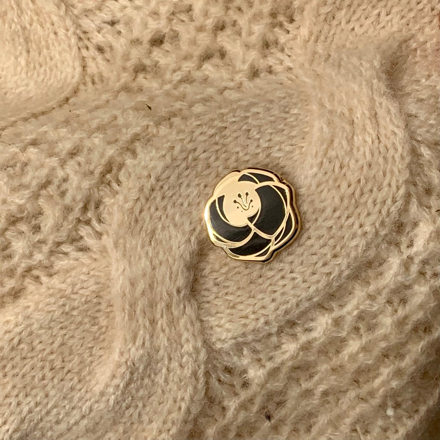 Rose Enamel Pin (black) Brooches & Lapel Pins