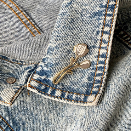 Peony Enamel Pin Set (off-white+black) Brooches & Lapel Pins