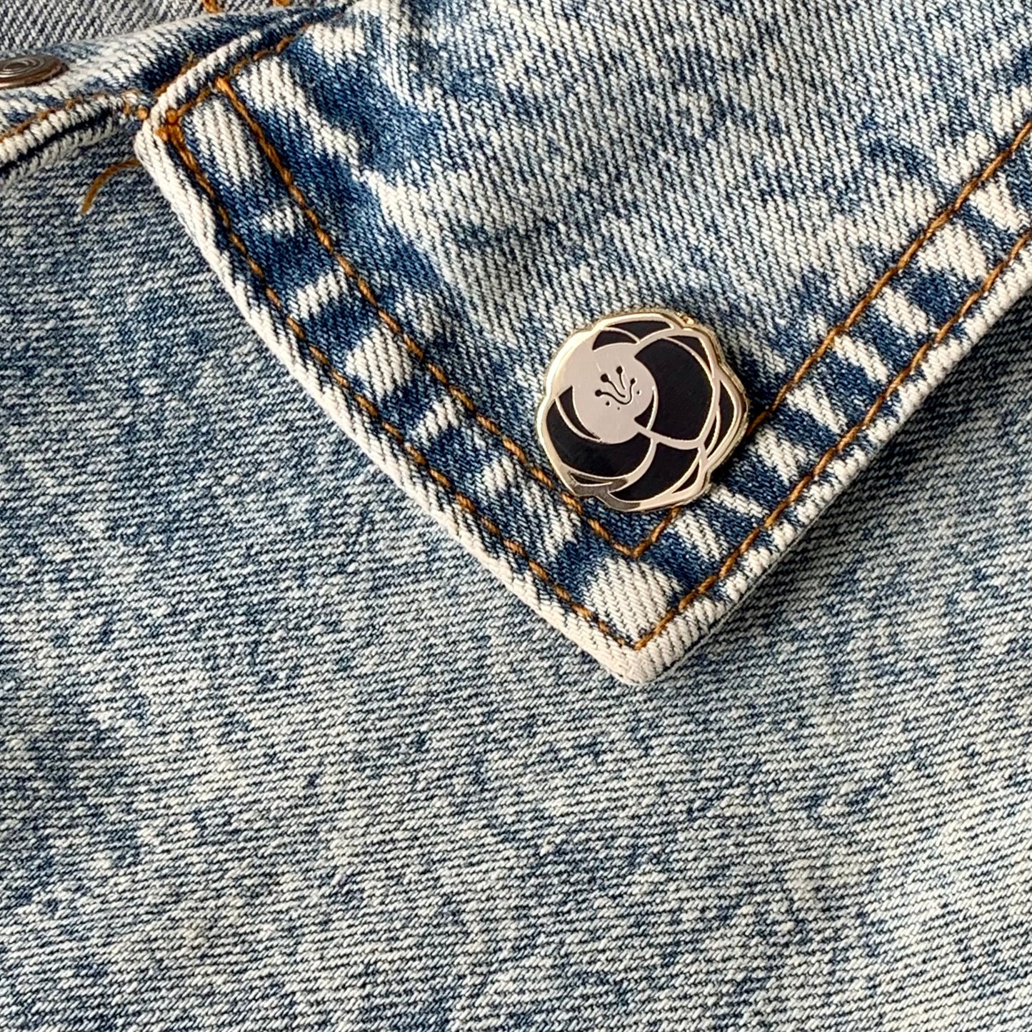 Rose Enamel Pin (black) Brooches & Lapel Pins