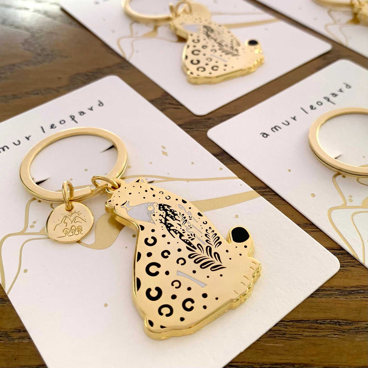 Leopard Enamel Keychain + Pin Set Keychains