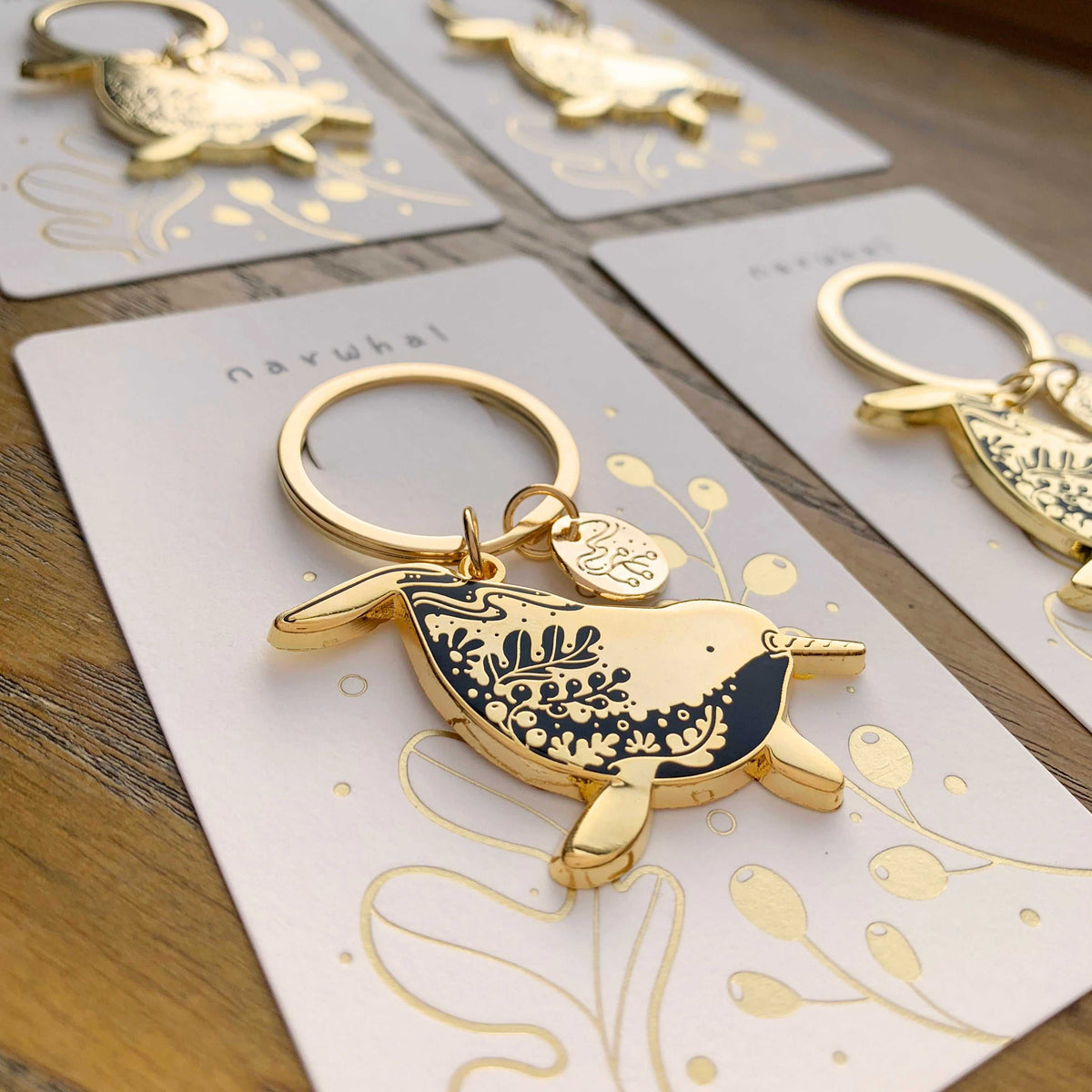 Narwhal Enamel Keychain + Pin Set Keychains