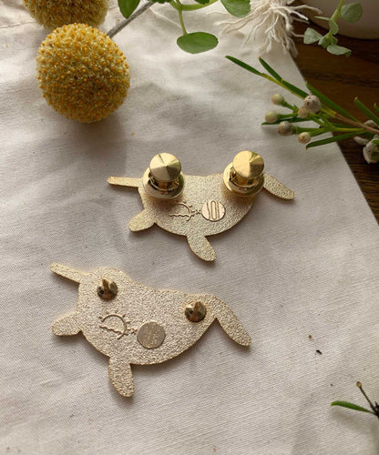 Narwhal enamel pin + Postcard Set Brooches & Lapel Pins