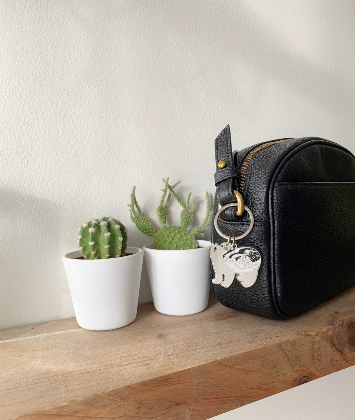 Polar Bear Enamel Keychain+ Pin Set Keychains