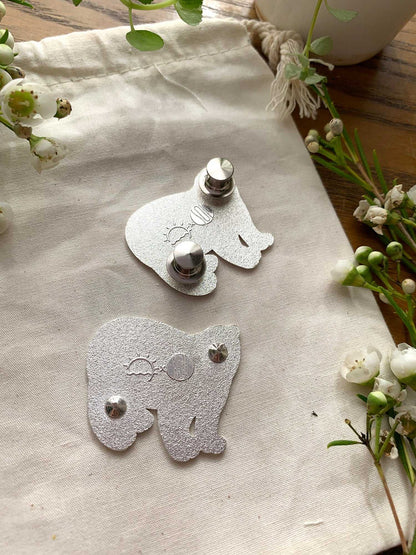 Polar Bear enamel pin + Postcard Set Brooches & Lapel Pins