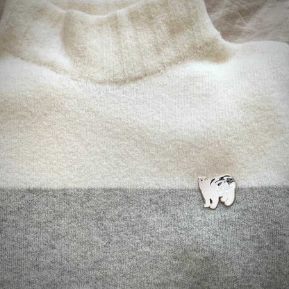 Polar Bear enamel pin + Postcard Set Brooches & Lapel Pins