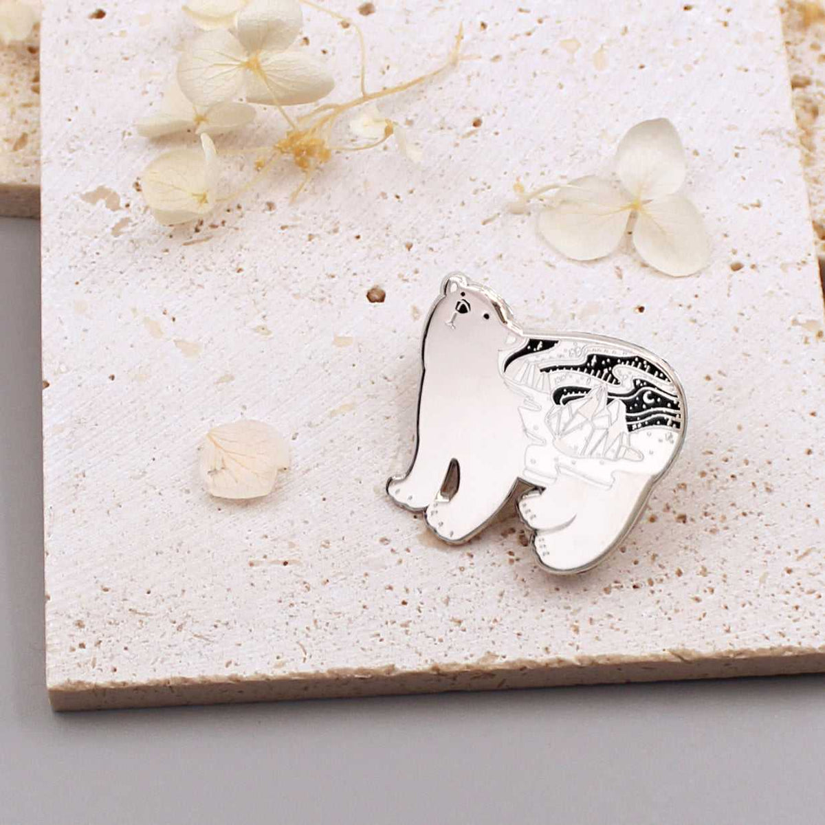 Polar Bear Enamel Keychain+ Pin Set Keychains