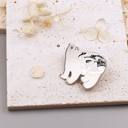 Polar Bear Enamel Keychain+ Pin Set Keychains