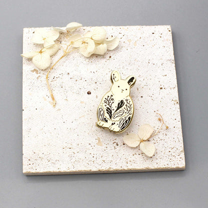 Rabbit Enamel Pin (Pygmy Rabbit) Brooches & Lapel Pins