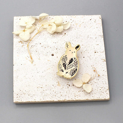 Rabbit Enamel Keychain + Pin Set (Pygmy Rabbit) Keychains