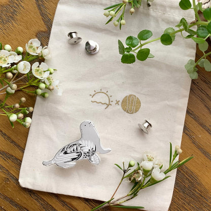 Sea Lion enamel pin + Postcard Set Brooches & Lapel Pins
