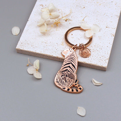 Tiger enamel Keychain +Pin Set Keychains