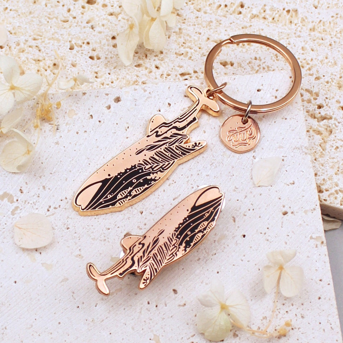 Whale Shark Enamel Keychain + Pin Set Keyring+Pin Keychains