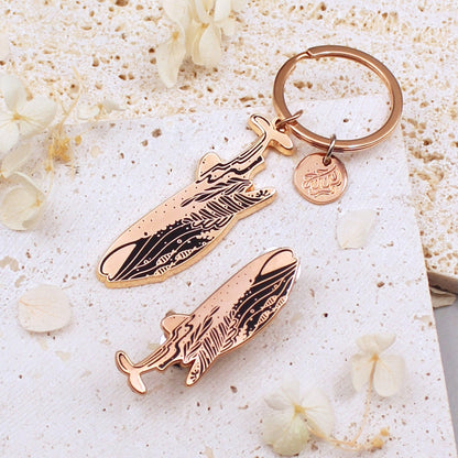 Whale Shark Enamel Keychain + Pin Set Keyring+Pin Keychains